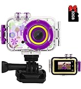 Kids Camera Waterproof Gift Toy, Kids 1080P Camcorder Toddler Camera for Girls Birthday Toys, Chi...