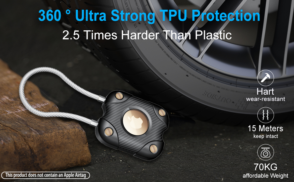 TPU protection device with 360-degree coverage, featuring 15-meter fall protection and 70KG load capacity. Shows close-up of attachment mechanism.