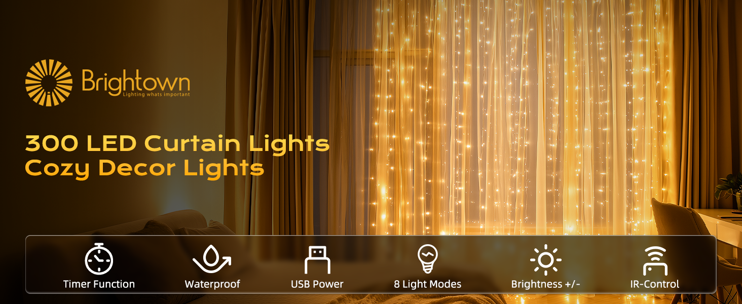 300LED Fairy Curtain Lights