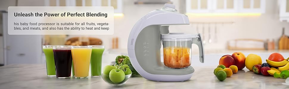 NutriChef Baby Food Maker - 2-in-1 Steam Cooker &amp;amp;Puree Blender Adjustable Steam Timer
