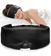 LitBear Silk Sleep Mask for Women Men, Adjustable 100% Mulberry Silk Sleep Eye Mask for Side Slee...