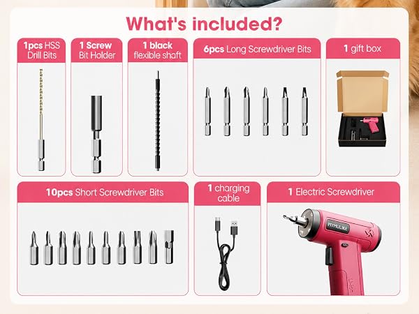 Cordless Screwdriver Rechargeable drill Electric Screwdriver, Screw Gun, 3Nm Power Screwdriver