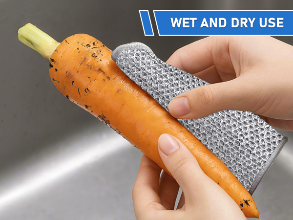 wire dishwashing rags for wet and dry