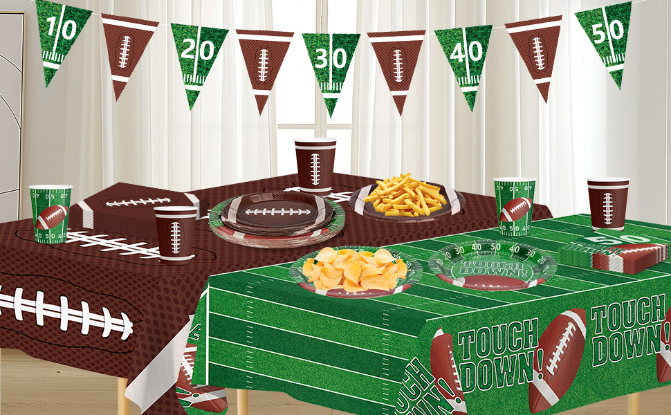 Touchdown Dinner Plates Dessert Plates Bowls Banner Garland football accessories decor