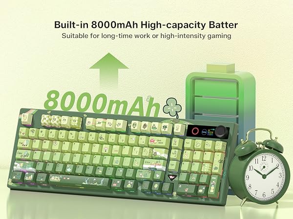Frog Wireless Mechanical Creamy Keyboard,Gaming Keyboard with Number Pad,98% Keyboard