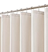 shower curtain set shower curtains bathroom liner linen fabric beige cream cloth neutral boho 