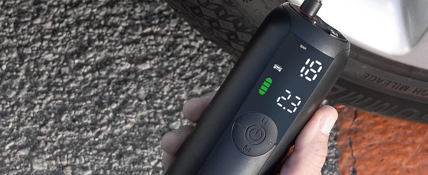 Tire Inflator Portable Air Compressor, Electric Bike Tire Pump