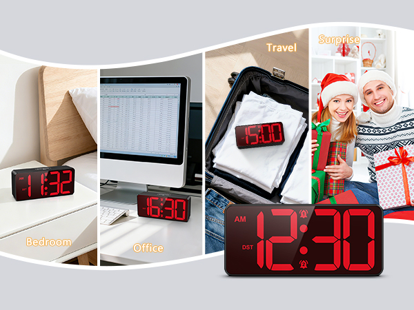 Battery Operated Digital Clock, Dual Alarm Clocks