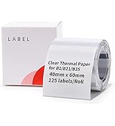 NIIMBOT B1 Label Tape B21 Self-Adhesive Labeling Tape 1.57'' x 2.36'' (40x60mm) Thermal Label Pri...