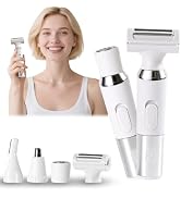 Led Display Electric Razor for Women,4 in 1 Rechargeable Wet &amp; Dry Electric Shaver and Facial Hai...