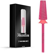 MelodySusie Professional 5 in 1 Nail Drill Bits, 3/32'' Carbide Tungsten Multi-function Bits, Sui...