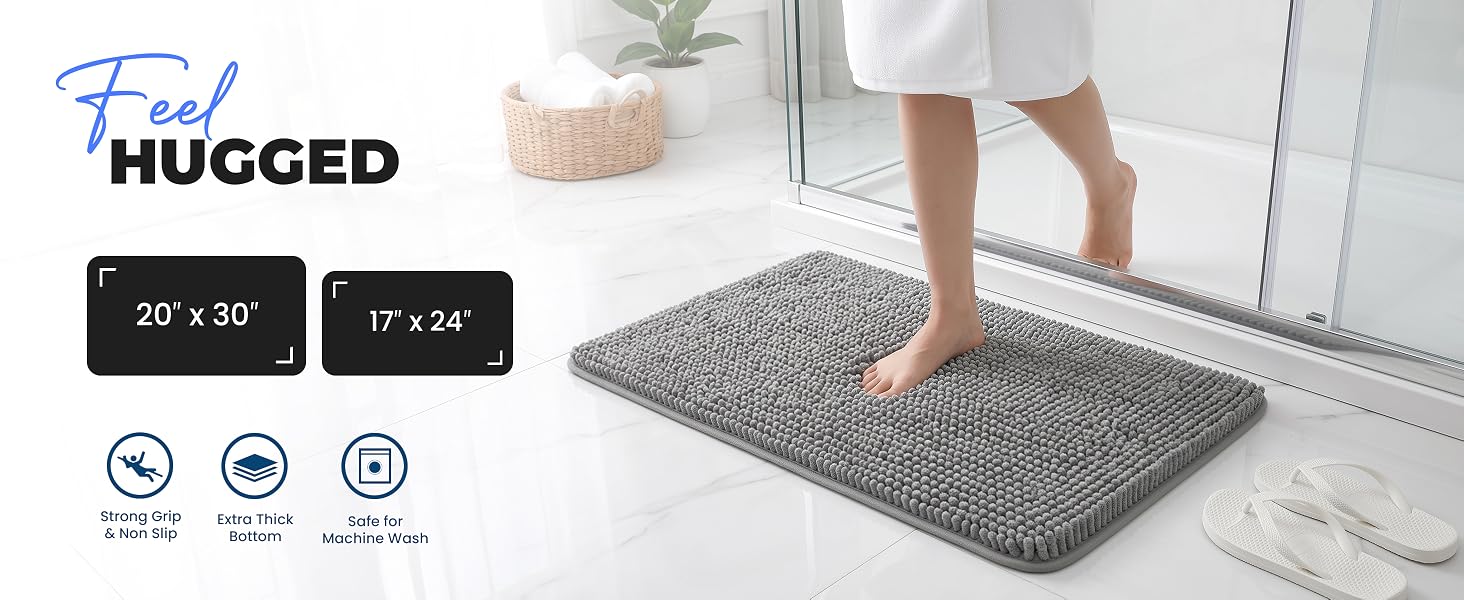 Shaggy Bath Mat Rug For Bathroom Cotton