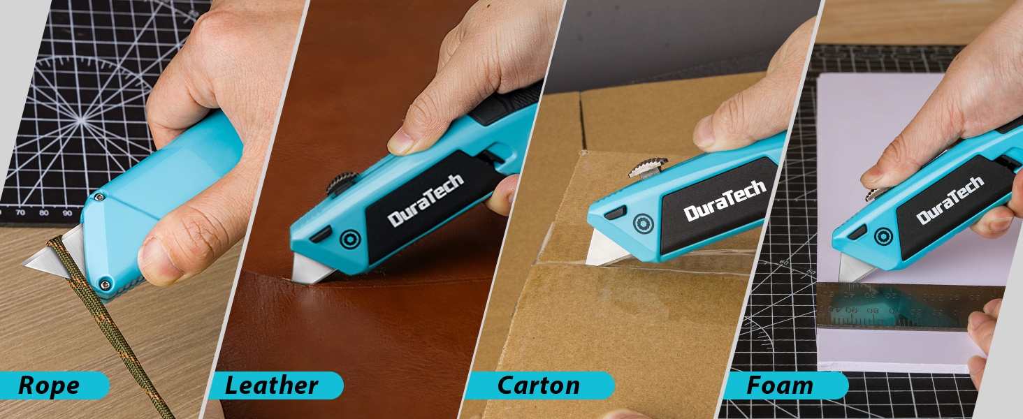 Auto-Loading Utility Knife Heavy Duty Retractable Box Cutter Quick-Change Razor Knife