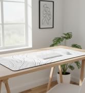 Topographic Mouse Pad XL - Large Extended Desk Mat for Gaming, Black and White Minimalist Keyboar...
