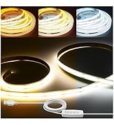 iNextStation 6.56FT/2M CCT COB LED Strip Light, 608LEDs LED Light Strips Dimmable 2700K-6500K, Cu...
