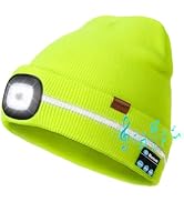 Wmcaps Reflective Stripe Bluetooth Beanie with a Light High Visibility Winter Hat with Light and ...