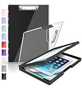 Sooez Clipboard with Storage, Heavy Duty Cleaview Clip Boards 8.5x11 with Dual Storage, Dry Erase...