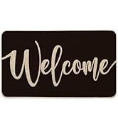 Artoid Mode Black Welcome Doormat, Home Decor Low-Profile Switch Rug Door Mat Floor Mat for Front...