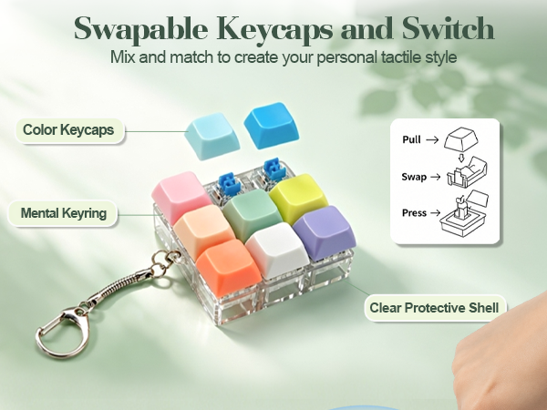 Fidget keyboard keychian