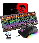 LexonElec K2 Mechanical Gaming Keyboard,Blue Switch Mini 82 Keys Wired Rainbow LED Backlit Keyboa...