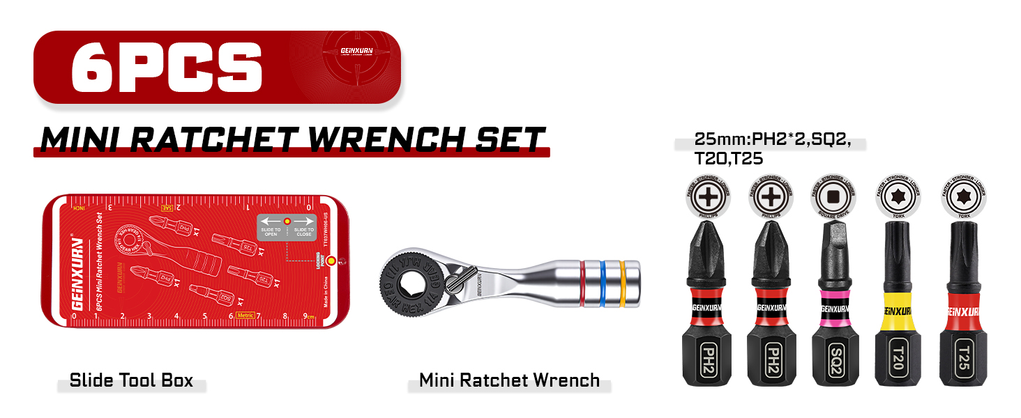 6pcs mini ratchet wrench set