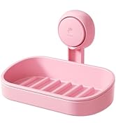 LEVERLOC Soap Dish Holder for Shower Suction Cup Wall Mounted Self Draining NO-Drilling Removable...