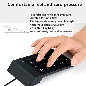 Numeric Keypad for Laptop 18 Key USB Keypad Mini Numpad External Numbers Keyboard for Laptop