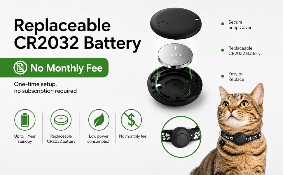 Pet Tracker,GPS Collar for Cats