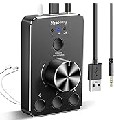meatanty USB Multimedia Control Knob Inline Volume Controller with Dual 3.5mm Audio Input/Output ...