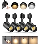 VANoopee 3-Color Zoomable 10W LED Track Lighting Heads H Type Track Light Heads Dimmable Bright C...