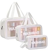 DAPOWER Travel Toiletry Bag for Women and Men, Matte Translucent Shower Bag with Handy Handle, Ma...