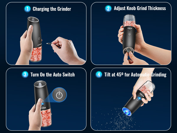 RECHARGEABLE Pepper and Salt Grinder Set