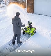 SnapFresh 40V Electric Snow Blower Cordless - 2 x 5.0Ah Battery 20 Inch Brushless Snow Blower wit...