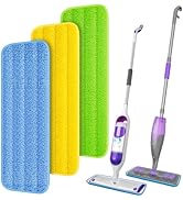 IOPRETTY Reusable Mop Pads for Swiffer PowerMop - 3 Pack Wet Dry Microfiber Refills for Floor Cle...