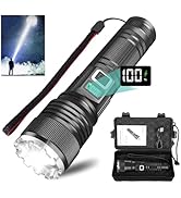 Rechargeable Flashlights High Lumens, 30000lm Super Bright&amp;Long-Range Flashlight with LCD Power D...