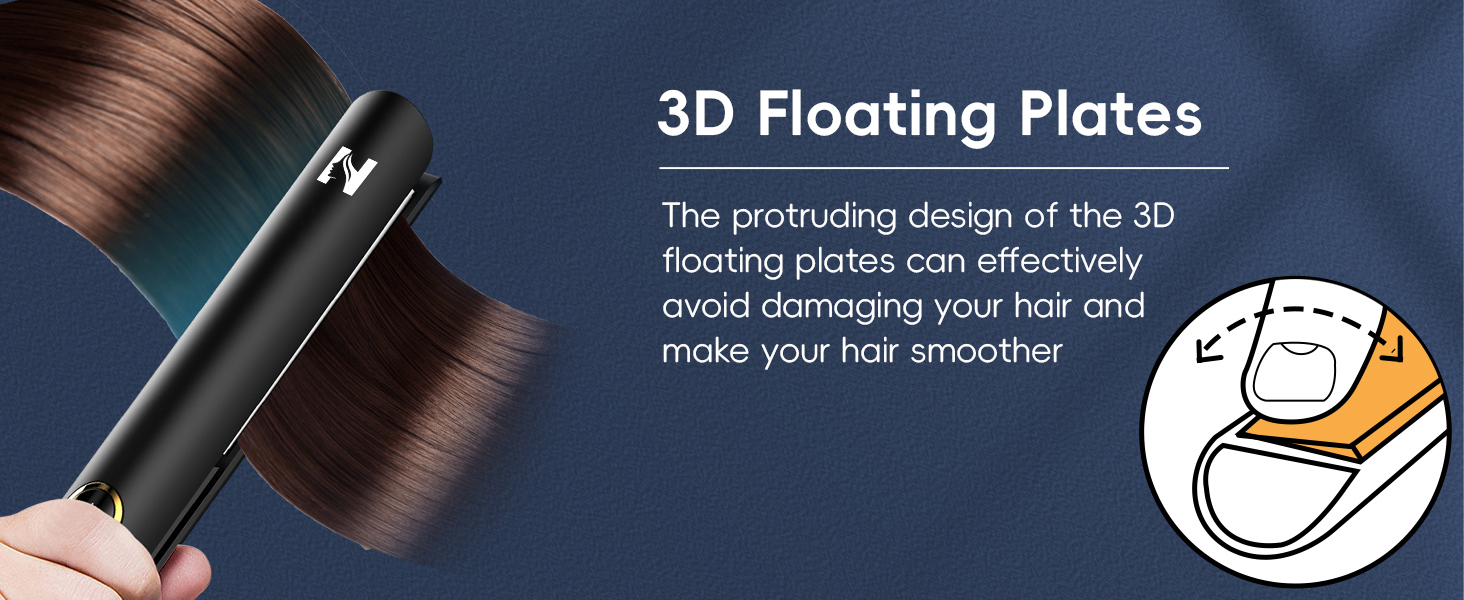 3D Floating Titanium Plate - Avoid Pulling Hair