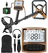 DetectTrek Metal Detector for Adults Rechargeable, 11" Professional Higher Precision Waterproof C...