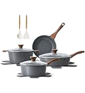 SENSARTE Nonstick Cookware Set 13-Piece, Non Stick Pots and Pans Set with Swiss Granite Coating, ...