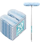 5.5ft Extendable Duster Handle with 20 Refills, Compatible with Swiffer, Disposable Microfiber Du...