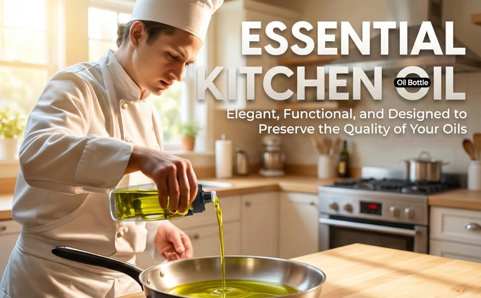 chef with oil in pan