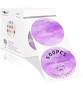 PARLAIM 3 Inch Thermal Labels,Purple Watercolor Labels for Thermal Printer,Circle Thermal Sticker...