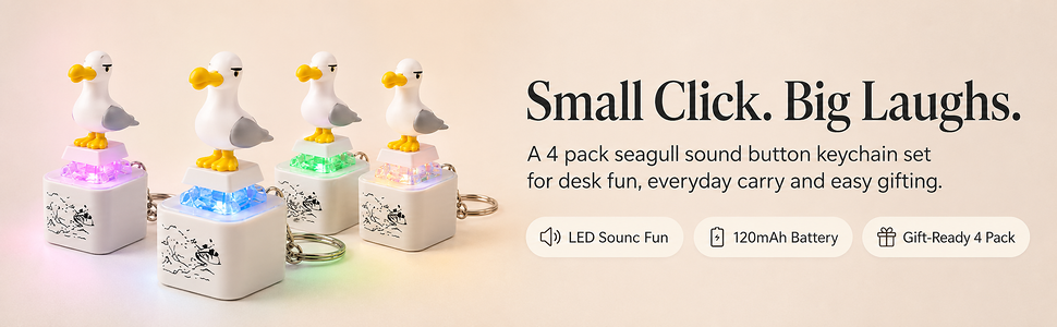 seagull mine button keychain