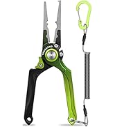 TRUSCEND Fishing Pliers Saltwater with Mo-V Blade Cutter, Corrosion Resistant Teflon Coated Muti-...