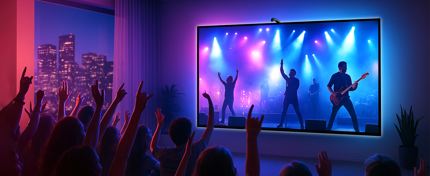 tv led backlight sync to screen behind tv lights that change with tv smart reactive