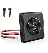 GIBBAB 90W 12V RV USB C Wall Outlet, Dual 36W PD3.0 Type C &amp; 18W QC3.0 All Aluminum Car Charger S...