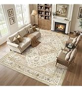 10x12 Living Room Area Rugs, Vintage Washable Rugs Non-Slip Large Carpet for Bedroom Office Dinin...