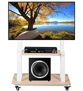 Mobile TV Stand Rolling TV Cart with Wheels for 32-75 Inch Flat/Curved Led/LCD/OLED Portable Floo...