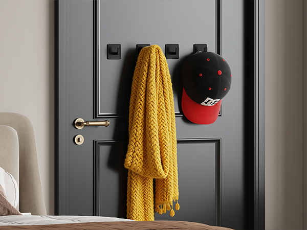 Bedroom door hooks for caps, scarves and clothes, convenient storage for everyday items