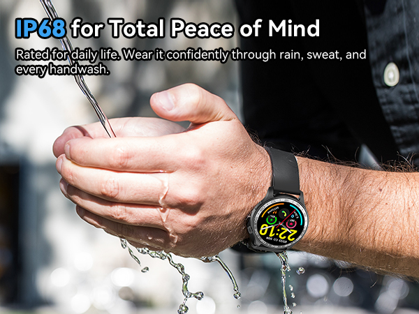 IP68 waterproof water resistant for daily use like wash hand, sweat ,splash