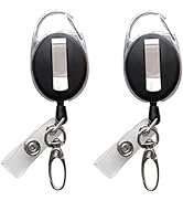 Retractable Badge Reel with Claw Clasp and Clip for Id Card Holders (2Pack)